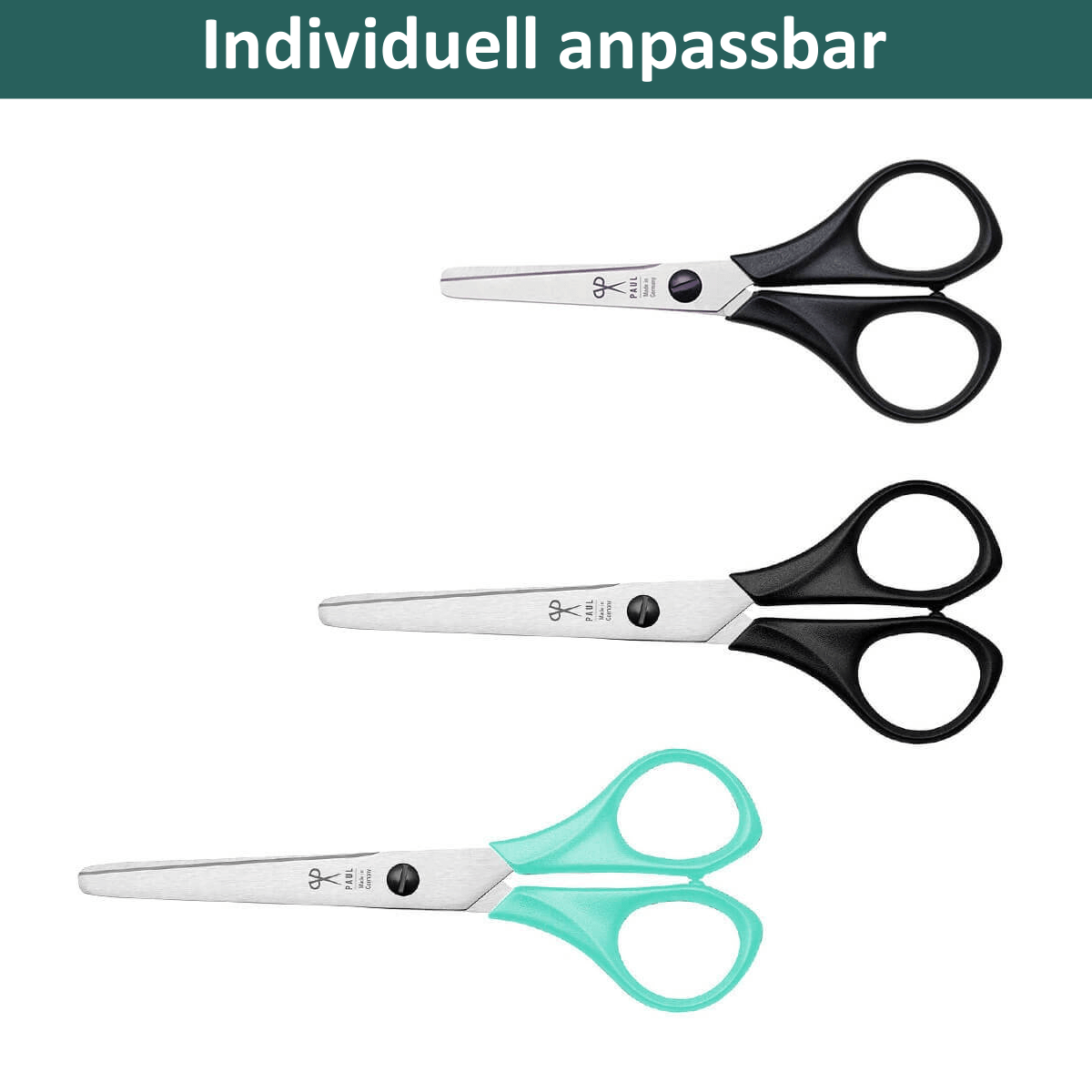 Kleine Bastelschere Komfort, abgerundete Spitze (Rechtshänder) - Individuell anpassbar