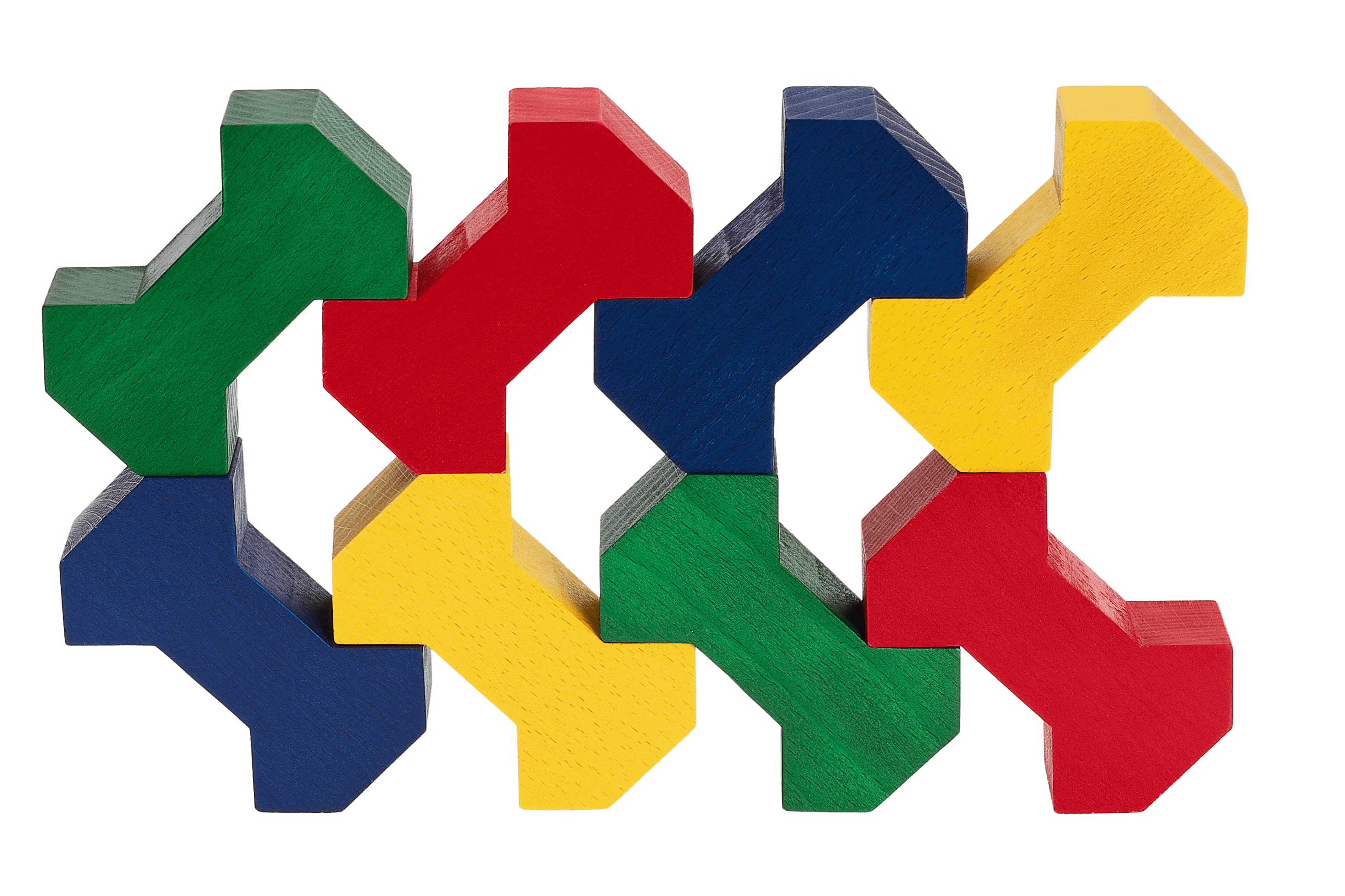 Alle Bone Holzbausteine auf weißem Hintergrund: Baubeispiel Nummer 5
