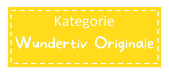 Kategoriebild Wundertiv Originale Gelbes Rechteckt mit gestrichelter weißer Umrandung etwas vom Rand entfernt. Darauf mit weißer Schrift: Wundertiv Originale