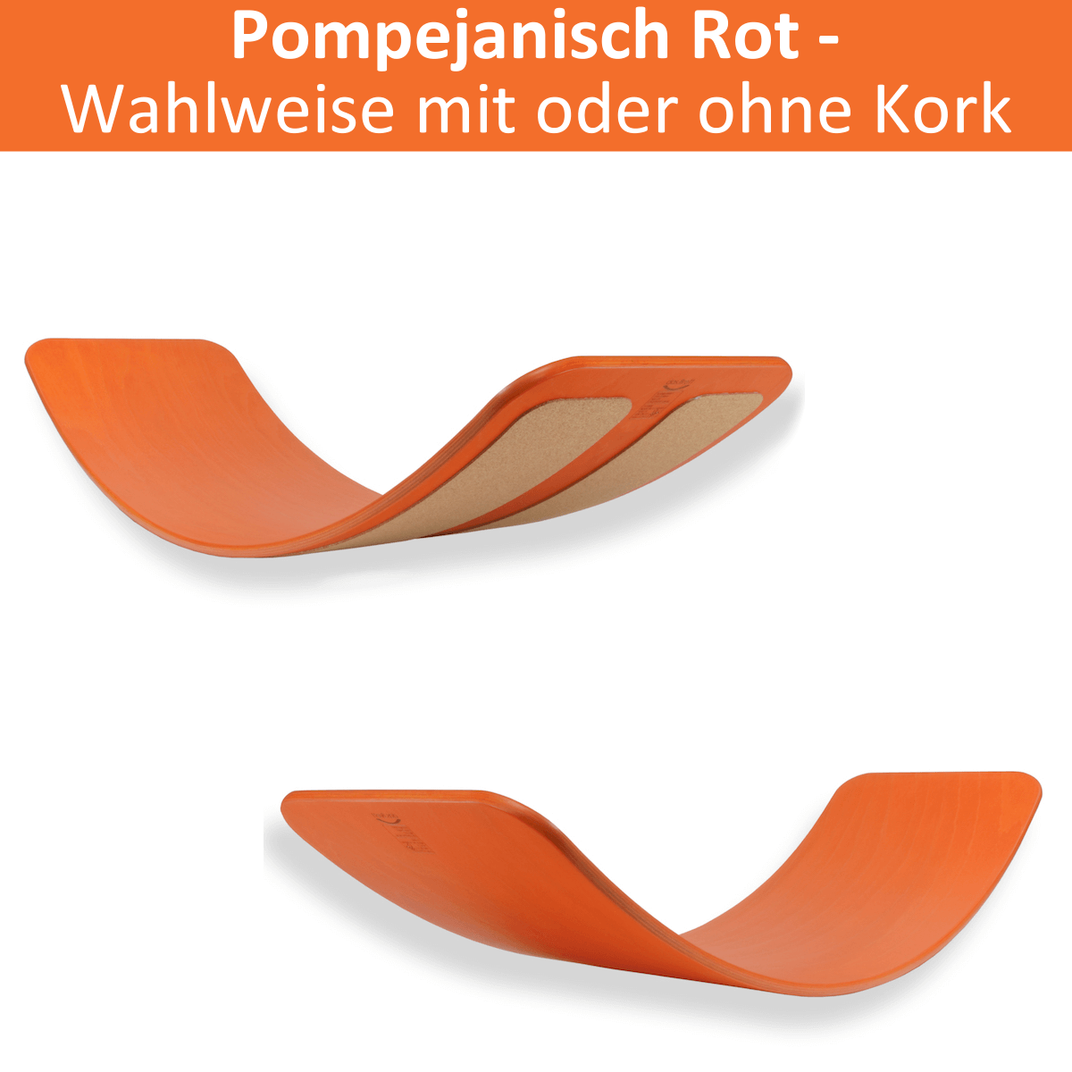 das.Brett Balance Board Pompejanisch Rot - Mit oder ohne Korkstreifen