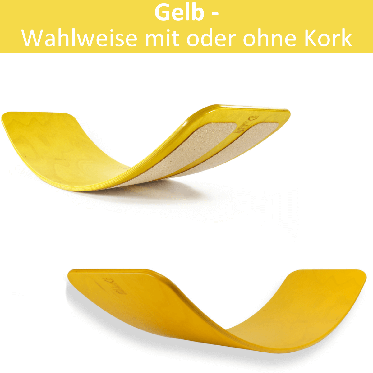 das.Brett Balance Board Gelb - Mit oder ohne Korkstreifen