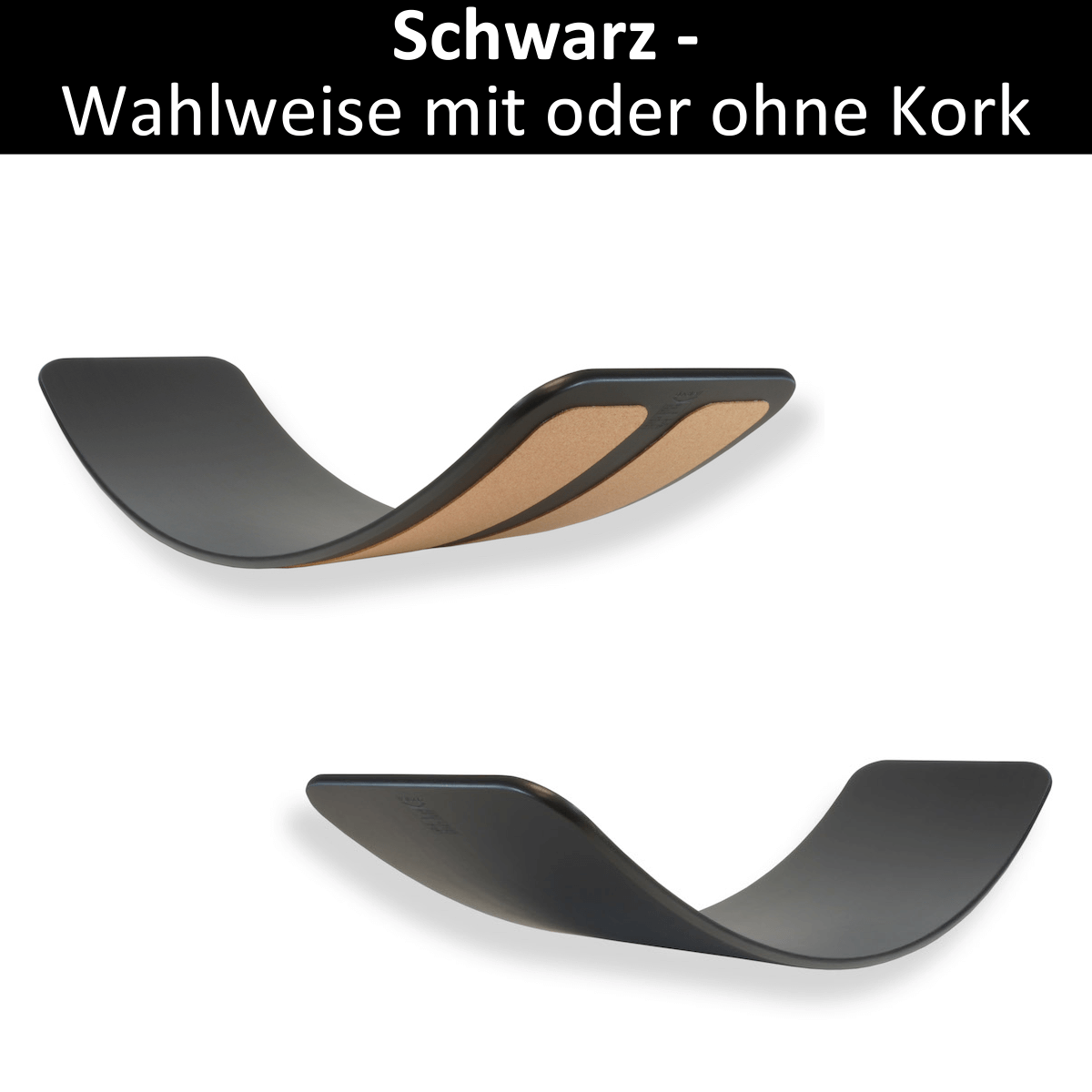 das.Brett Balance Board Schwarz - Mit oder ohne Korkstreifen
